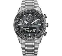 Citizen Promaster Sky Pilot JV2006-55H - Reloj Hombre Eco-Drive U830 Multifunción, Acero Inoxidable, Esfera Gris, 20 ATM