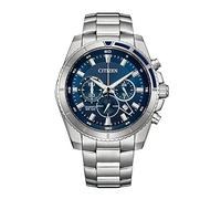 Citizen Quartz 46.4 Blue Dial Stainless Steel Analog Watch for Men - AN8201-57L, Silver, Azul, Reloj analógico