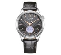 Citizen Reloj analógico automático para Hombre con Correa de Piel NH9131-14E, Negro, Talla única, Correa