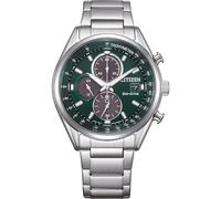 CITIZEN Reloj analógico de Cuarzo para Hombre con Correa de Acero Inoxidable CA0459-79X, Verde, Pulsera