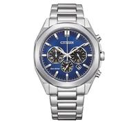Citizen Reloj analógico de Cuarzo para Hombre con Correa de Acero Inoxidable CA4590-81L, Azul, Pulsera