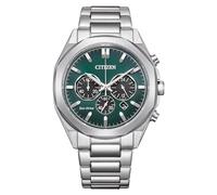 Citizen Reloj analógico de Cuarzo para Hombre con Correa de Acero Inoxidable CA4590-81X, Verde, Pulsera