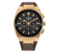 Citizen Reloj analógico de Cuarzo para Hombre con Correa de Cuero CA4583-01E, Oro Rosa