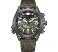 Citizen Reloj analógico Digital Eco-Drive para Hombre con Correa de Tela JV1005-02W, Verde, Correa.