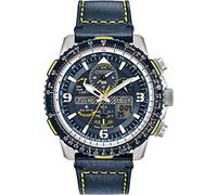 Citizen Reloj analógico-digital JY8078-01L Eco-Drive para hombres con correa de cuero
