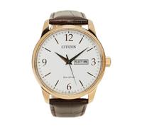 Citizen Reloj analógico BM8553-16A para hombre blanco con correa de cuero Talla única
