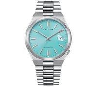Citizen Reloj Analógico para Hombres de Automático con Correa en Acero Inoxidable NJ0151-88M, Azul Claro