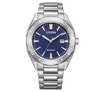 CITIZEN Eco-Drive - Reloj solar para hombre con 41 mm de diámetro y fecha en diferentes variantes, Blue/Metallband, Pulsera