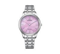 CITIZEN Eco-Drive - Reloj solar para mujer con correa de eslabones de acero inoxidable con 33 mm de diámetro en diferentes variantes, Rosa / plateado