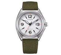 CITIZEN Eco-Drive - Reloj solar para hombre con 40 mm de diámetro y fecha en diferentes variantes, Blanco / Correa de Cuero, Correa