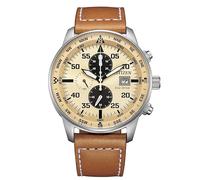 CITIZEN Reloj Aviator Crono Beige y Marrón para Hombre - Ref. CA0880-15X