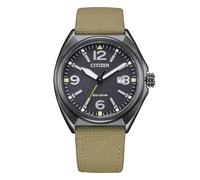 Citizen Reloj AW1575-08E Military Hombre of Collection - Eco Drive, Caja Negra 40.8mm, Esfera Beige, Correa Nylon Beige, WR 10 Bar