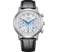 Citizen Reloj CA4630-02A Chrono Hombre - Eco Drive, Caja 42mm, Cronógrafo, Esfera Blanca, Correa de Piel, WR 5 Bar