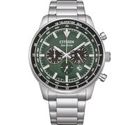 Citizen Reloj cronógrafo Eco-Drive para Hombre con Correa de Acero Inoxidable CA4500-91X, Verde, Pulsera