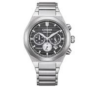 Citizen Reloj Zenshin Senkei Eco-Drive Solar Super Titanium, Cronógrafo, titanio, zafiro, Negro