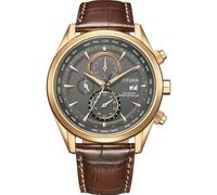 CITIZEN Eco-Drive AT8263-10H Eco-Drive - Cronógrafo solar para hombre con pulsera de piel auténtica y calendario perpetuo, Correa