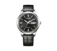 Citizen Reloj NY4058-01E Mecha Automático Hombre - Caja 40mm, Esfera Negra, Correa de Piel, Fondo Transparente, WR 5 Bar