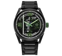 Citizen Reloj Eco-Drive Marvel Hulk para Hombre, Pulsera de Acero Inoxidable Negro, Esfera Negra, Fecha (Modelo: BM7675-57W)
