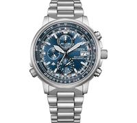 Citizen Radiocontrol AT8300-58L - Reloj Hombre Eco-Drive H800, Radiocontrolado, Acero Inoxidable, Cronógrafo, Esfera Azul, 20 ATM