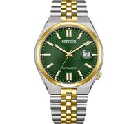 Citizen Tsuyosa 60 NK0024-54X Reloj mecánico Unisex de Acero Bicolor, Esfera Dorada y Cristal Zafiro Verde 40 mm