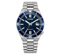 Citizen Tsuyosa Shore - Reloj automático para hombre con correa de acero inoxidable y cristal de zafiro, 10 ATM, azul oscuro, Pulsera