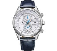 CITIZEN Reloj Cronógrafo AT8260-18A Eco-Drive para hombre correa de cuero azul Talla única