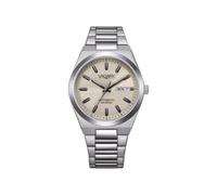 Citizen Vagary by Reloj Hombre Automático G.Matic 101 IX3-611-11 | Caja de Acero 38 mm | Esfera Marfil (Ivory) a rayas con Day-Date | Mecánica a la vista | Sumergible 10 ATM