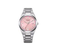 Citizen Vagary by Reloj de Hombre Clásico Timeless IB9-719-91 | Caja y Pulsera de Acero | Esfera Rosa Pastel a Rayas con Fecha | Cuarzo | Elegante
