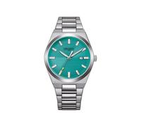 Citizen Vagary by Reloj Hombre Clásico Timeless IB9-719-71 | Caja y Pulsera Acero 38 mm | Esfera turquesa/Teal a rayas con fecha | Cuarzo | WR 5 bar