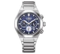 CITIZEN Zenshin Senkei Eco-Drive Solar Super Titanium - Cronógrafo con correa de titanio y cristal de zafiro, azul