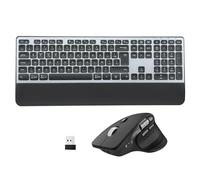 CITLLA Clavier Souris Sans Fil Rétroéclairé Rechargeable Ergonomique, Réglable Support et Repose-Poignets,4 Niveaux dpi Hyper-Rapide Défilement Souris silencieuse pour Ordinateur Bureau PC Laptop
