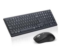 CITLLA M9300 Wireless Keyboard Mouse Combo, 2-in-1 USB Receiver and Two Bluetooth, Multi Device Silent Keyboard for Computer, Laptop, Office, Work (English-UK)