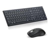 CITLLA M9300 Wireless Keyboard Mouse Combo, 2-in-1 USB Receiver and Two Bluetooth, Multi Device Silent Keyboard for Computer, Laptop, Office, Work