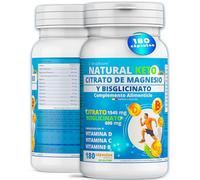 Citrato de magnesio 1545mg + Bisglicinato de magnesio 600mg + Vitaminas -180 cápsulas de Magnesio complex - Reduce el cansancio y la fatiga, mejora el sueño y alivia el dolor muscular - NUTREAPRO®