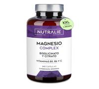 Citrato de Magnesio 1545mg + Magnesio Bisglicinato 600mg XXL Cansancio y Fatiga, Hasta 4 Meses, Alta Biodisponibilidad, Veganas, Magnesium Complex- 240 Cápsulas Nutralie