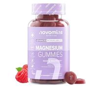 Citrato de Magnesio 1636 mg - 60 Gominolas con 180 mg de Magnesio Puro - Vegan y Sin Gluten - para 1 Mes - Contribuye a la Reducción del Cansancio y la Fatiga - Magnesium Complex - Novomins