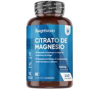 Citrato de Magnesio 240 Cápsulas Veganas - 444mg de Magnesio Puro provenientes de 1480mg del Citrato, Para 4 Meses, Contribuye a la Reducción del Cansancio y la Fatiga (EFSA), Sin Gluten ni OGM