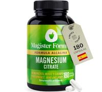 Citrato de Magnesio Capsulas 2400mg | 180 Alta Dosis Citrato Magnesio Elemental Puro | Efecto Alcalino | 375mg de Biodisponibilidad | Magnesium Citrate Para Más Oxígeno y Energía | Reduce Cansancio