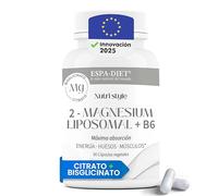 Citrato de Magnesio y Bisglicinato de Magnesio cápsulas con vitamina B6 - MAYOR ABSORCIÓN - Magnesio Liposomado más Asimilable - Energía, Huesos, Músculos, Sistema Nervioso - 90 cápsulas Espadiet