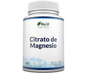 Citrato de Magnesio Puro 700mg - 180 Comprimidos Veganos - 6 Meses de Suministro - 200mg de Magnesium Elemental de Alta Biodisponibilidad - Fabricado en Europa - Nu U Nutrition
