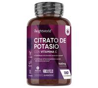 Citrato de Potasio - 1460 mg 180 comprimidos - Suplemento Deportivo con Vitamina C para Mantenimiento Muscular