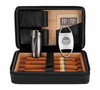 CiTree CHC-BLK Humidificador de Viaje para cigarros, Cuero, Negro