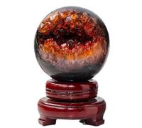 Citrine Cluster Geode Crystal Ball Crystals Stone Sphere Sculpture Fengshui Gemstone Ball Crystal Decoration Divination Sphere,6.5-7cm