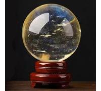 Citrine Crystal Sphere Ball, Feng Shui Crystal Transparent Crystal Ball Citrine Quartz Crystal with Holder for Wealth and Protect The House,Citrine ball-40~50mm