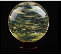 Citrine Crystal Sphere Ball, Feng Shui Crystal Transparent Crystal Ball Citrine Quartz Crystal with Holder for Wealth and Protect The House,Citrine ball-100mm