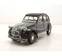 Citroen 2CV 6 Charleston Pato 1982 Gris Negro Coche De Modelo 1:24 Welly