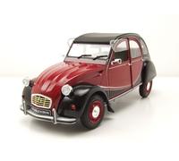 Citroën 2CV 6 Charleston Pato 1982 Rojo Negro Coche De Modelo 1:18 Solido