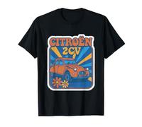 Citroën 2CV Coche Retro Hippy 70s Flores Camiseta