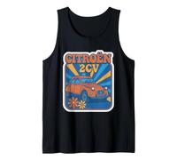 Citroën 2CV Coche Retro Hippy 70s Flores Camiseta sin Mangas
