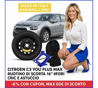 CITROEN C3 YOU PLUS MAX Rueda De Repuesto 16" 4 Agujeros Gato Y Estuche dot2025